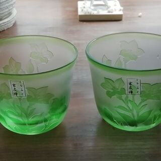 冷茶グラス　グリーン　２つセット