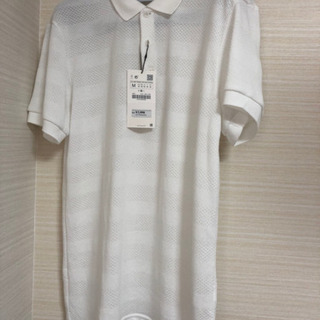 新品ZARA  ポロシャツ(白)  Mサイズ