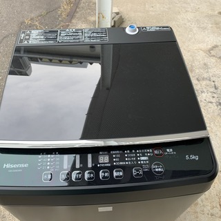 使用半年！ 美品！ ハイセンス Hisense 全自動洗濯機 HW-G55E5KK 5.5kg 2018年製 ブラック 中古 C