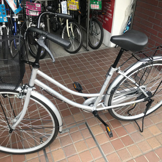 福岡市内】値下げ！ママチャリ シルバー 26インチ 美品