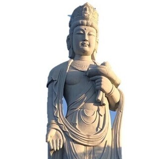 仏像　御影石　全長6ｍの観音菩薩像（観音様）と全長1m50cmの...
