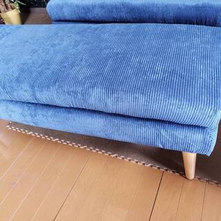 【未使用・訳アリ】北欧デザインカバーリングソファダイニング・アームソファ＋２P＋ベンチセット・ネイビー・2610