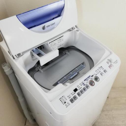 中古 Ag+イオン 洗濯5.5kg 乾燥3.0kg 全自動洗濯乾燥機 シャープ ES-TG55L-A 2013年製 完全乾燥 単身用 一人暮らし用 6ヶ月保証付き