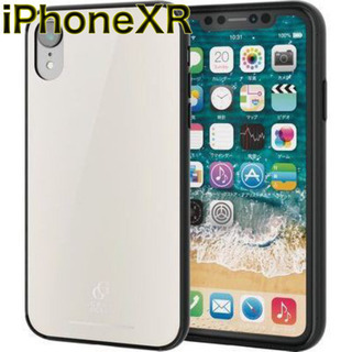 iPhone XR/ハイブリッドケース/ガラス/背面カラー/ホワイト