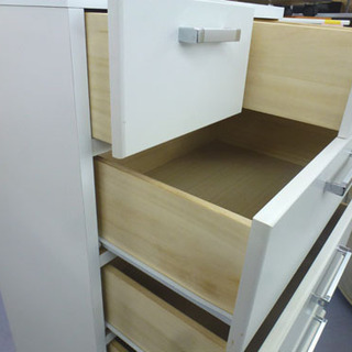 キャスター6段チェスト 白 幅60cm  木製 タンス たんす レール引き出し キャスター6段チェスト 白 幅60cm 木製 タンス たんす レール引き出し