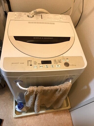 SHARP 全自動洗濯機 ES-GE45R 2016年製 4.5kg