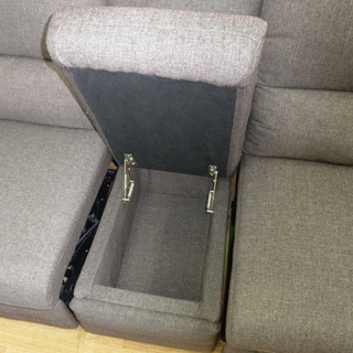 ニトリ 3人掛け 左袖電動リクライニング ソファ 布張り 幅175 座面高43㎝ テーブル付き リベルタ PayPay(ペイペイ)決済可能 札幌 豊平区 西岡