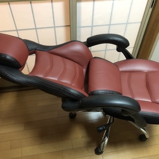 YAMAZEN(山善) リクライニングレーサーチェア　MFR-89　フットレスト・クッション付き【発送・引き取り可能】