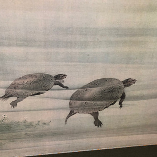 日本画 亀 屏風 円山応挙 写し