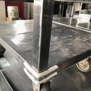 ステンレス台車☆76588固定ハンドル2段式段間H26cm