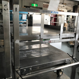 ステンレス台車☆76588固定ハンドル2段式段間H26cm