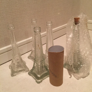 エッフェル塔 ハーバリウム 一輪挿し 花瓶 インテリア ガラス 瓶 