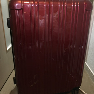 スーツケース 中型Mサイズ65L チャック式 レッド