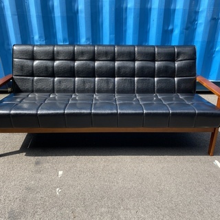 ソファ ベンチタイプ 3人掛け 3.0P 黒 中古品