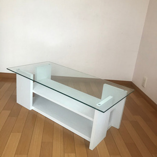 ★【お取引決定】ガラス天板　センターテーブル　100×50cm