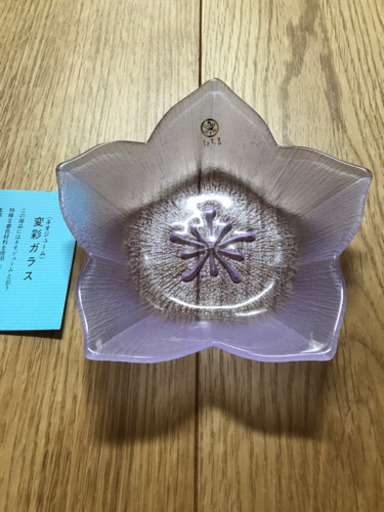 たち吉　銘々皿　変彩ガラス　ききょう