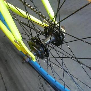終了 自転車屋の中古 ピストバイク 蛍光イエロー 整備済です。