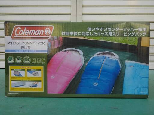 未使用　Coleman　SCHOOL MUMMYⅡ / C10　林間学校に対応「キッズ用スリーピングバッグ（ブルー）」