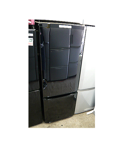 札幌 2ドア冷蔵庫 168L 2015年製 三菱 MR-P17Y ブラック 黒 家電 冷蔵庫 ミツビシ MITSUBISHI 1O0Lクラス 本郷通店