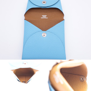 HERMES/バスティア コインケース》ブルー Aランク 箱 袋 未使用品 美品  