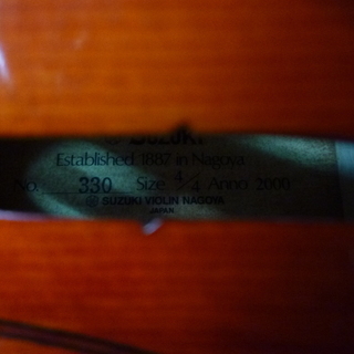 【美品】　鈴木バイオリン No.330 4/4 1887 美品】 鈴木バイオリン No.330 4/4 1887