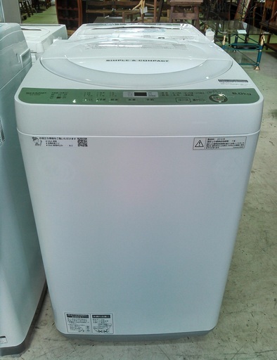 ◆安心の一年保証！洗濯機　6.0㎏　SHARP/シャープ　2018年製　ES-GE6B-W　No.1320040402　ガーランド草加