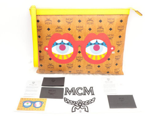 《MCM/ロゴグラム クラッチバッグ》Sランク 新品、未使用品 箱 冊子 極美品