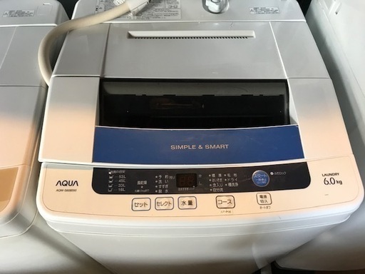 洗濯機 Aqua 6㎏ AQW-S60B(W)