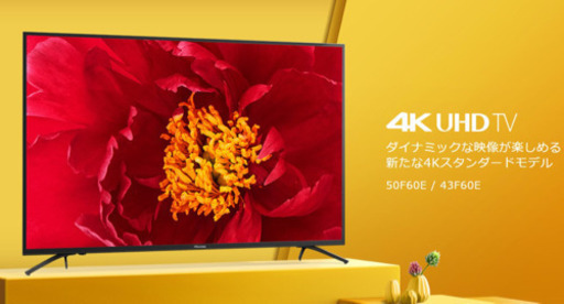 ハイセンス 50V型 4K対応液晶テレビ（未使用）