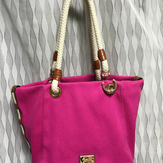 MICHAEL KORS トート　バッグ キャンバス レザー ピンク 