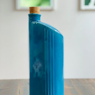 信楽焼　コバルトブルーのラジウムボトル　shizuku