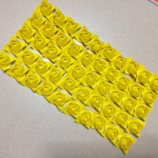折り紙 立体バラ小50個（黄色）