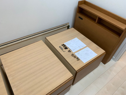 日本製シングルベッド　説明書あり欠品なし　中古　引き出し　棚　引取希望