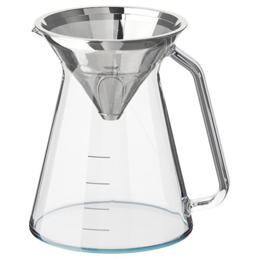 定価 1,999円　IKEA ドリップコーヒー用クリアガラス0.6L　ホーグモーディグ