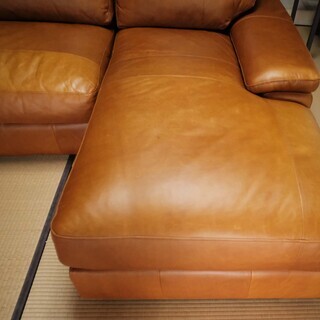 目玉商品 大川家具 offer9 本革 カウチソファ クラブソファ 購入額30万円以上 使用頻度薄