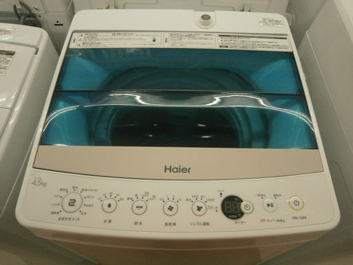 ,【引取限定】ハイアール 洗濯機 4.5kg JW-C45A 2017年 中古品【ハンズクラフト八幡西店】