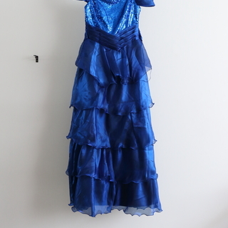 ブルー胸元キラキラ☆カラードレス