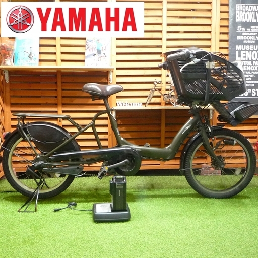 電動自転車 20インチ ヤマハ パスキス 大容量8.7Ah 新基準 前部子供乗せ 3人乗り 中古 YAMAHA PAS KISS