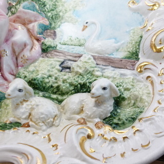 半額で販売中！21,978円→10,989円！ 洋風 陶器 壁飾り 壁掛け プレート