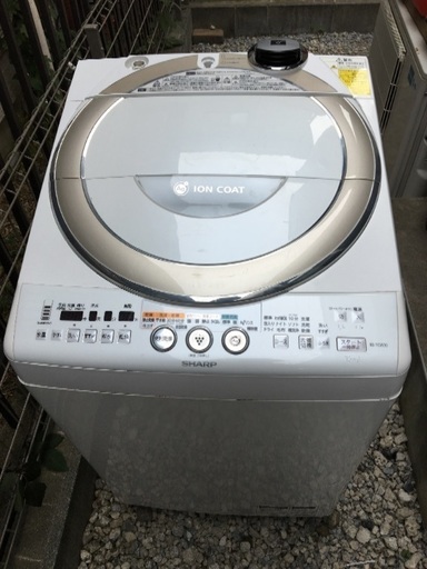 8キロ 洗濯機 乾燥付 シャープ プラズマクラスター