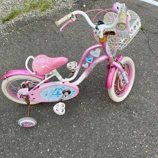14インチ女の子用自転車補助輪付 べーちゃん 柏林台のキッズ用品の中古あげます 譲ります ジモティーで不用品の処分