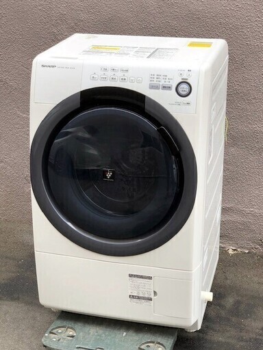 33【6ヶ月保証付】17年製 シャープ 7kg/3.5kg ドラム式 洗濯乾燥機 ES-S7B-WL