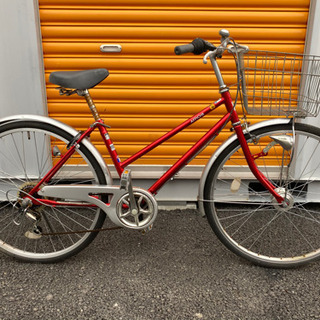 26インチ 外装6段変速 赤い自転車 引き取りに来られる方に