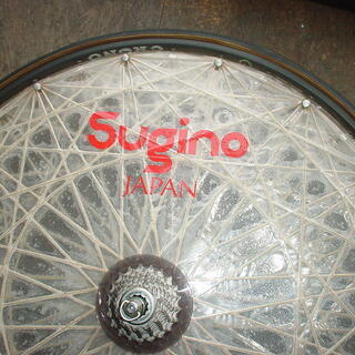 超レア、超珍品　リアホイル　ＳＵＧＩＮＯ　８段フリー付　輪行バツク付き　