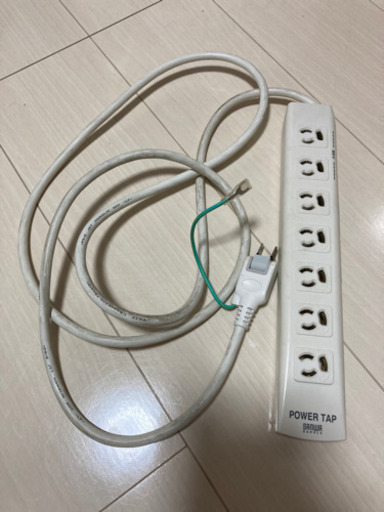 サンワサプライ電源タップ7口　延長ケーブル2m