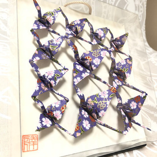 折り紙「連鶴」紫系