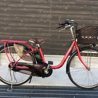 地域限定送料無料 パナソニック ビビ DX 新基準 子供乗せ 赤ピンク