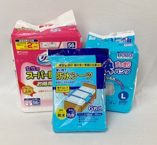 3*94(9) 新品未使用 介護用品セット 女性用 スーパー尿パッド リフレ 防水シーツ すっきりパンツ