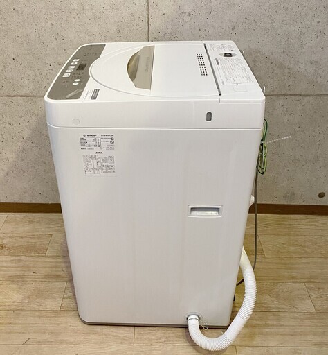2*132 洗濯機 SHARP シャープ 5.5kg ES-G55UC-N 2019年製 縦型 全自動洗濯機 白 ホワイト ゴールド系