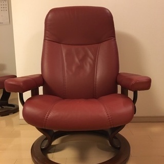 最終値下　EKORNES エコーネス ストレスレスコンサル リクライニングチェアとオットマン2脚セット